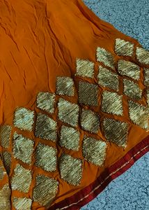 Georgette Red And Orange Plazo Suit