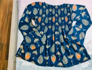 Patterned Three-Quarter Sleeve Top