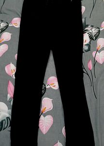Black Jeans With Floral Print Short Kurti