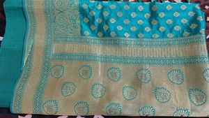 Elegant Teal Banarasi Saree