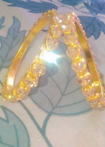 Gold Heart Bangle Set