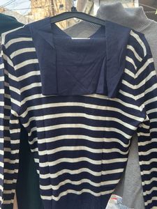 Striped Navy Knit Sweater