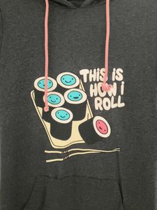 Cute Graphic Print Hoodie Dress.