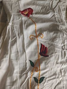 White Embroidered Floral Dress