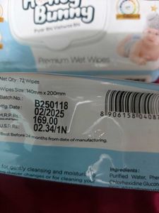 Baby Wet Wipes (72 ct) x 4