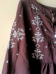 Boho Embroidered Tunic Top
