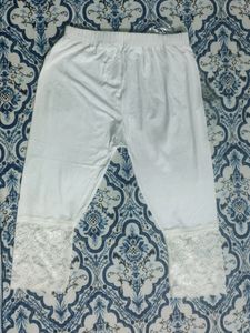White Laced Capris Leggings