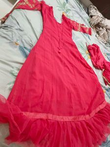 Pink Embroidered Anarkali Suit