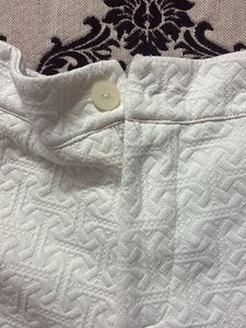 White Textured Shorts