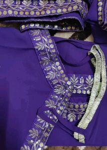 Geogette Embroidery Kurta Palazzo Set  With Duptta