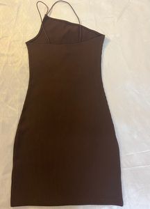Brown One Shoulder Dress