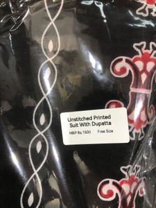 Black Floral Print Kurta + dupatta