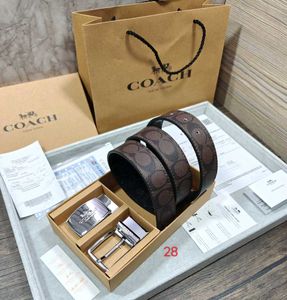 COACH MIX 2 BUCKLE BRANDED BELT WITH BOX