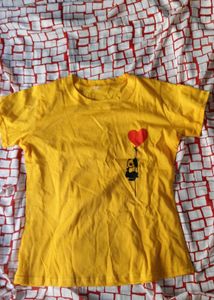 ✨Cotton Yellow T-Shirt For Girls–Soft&amp; EverydayUse