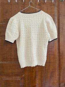 Cream Knit Top