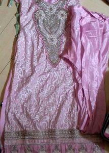 Pakistani Suit Set-Beautiful Heavy Front Back Work