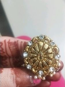 Combo Of Cocktail AD Ring And Saree Pin