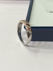 925 Rose Gold &amp; Silver Twisted AD Ring