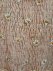 Woman&#39;s Floral Design Dress With Mesh