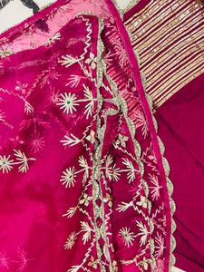 Pink &amp; Gold Anarkali Suit