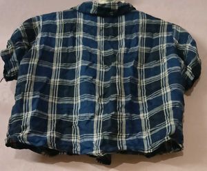 Blue Plaid Crop shirt