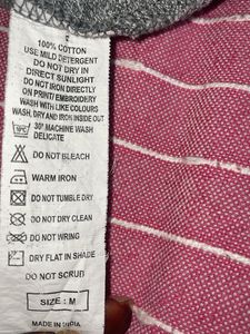 Benetton Striped Polo T Shirt - Size M