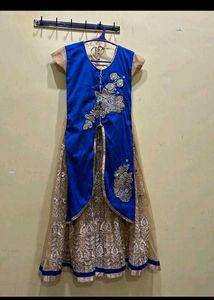Girls' Blue & Gold Dress