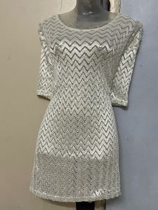 Pintrest Sparkly Silver Mini Dress