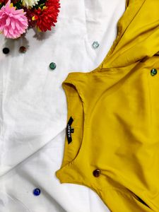 Yellow Cold Shoulder Top