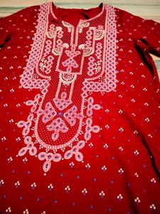 Printed Jaipuri Kurta With Pant For Girls And Wome