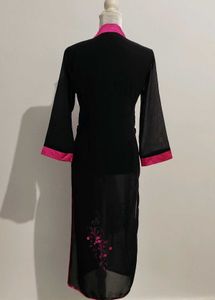 AO Dai In Black and Pink