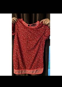 Red Printed Top