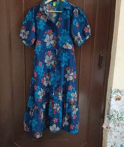Dark Blue Floral Dress