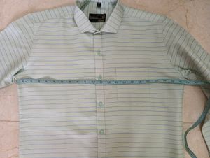 MEN&#39;S SEA GREEN STRIPED SHIRT