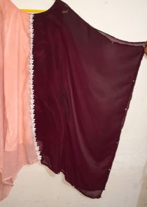 Double Shades Kaftan, Pearl Design, Round Neck.
