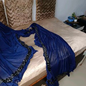 🛍️ Blue Ruffle Saree ⭐⭐⭐⭐⭐
