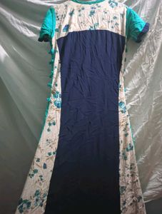 Blue Green Round Stylish Dress