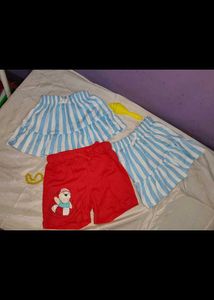 Cute Kids' Skirt & Shorts Set
