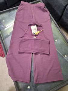 Purple Crop Top &amp; Pant Set