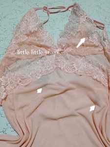 Peach Lace Babydoll Lingerie