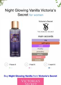 VICTORIA SECRET MIST NIGHT GLOWING VANILLA 💫