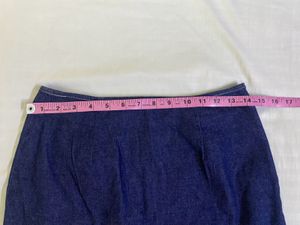 Denim Lace Ruffle Skirt Waist 28