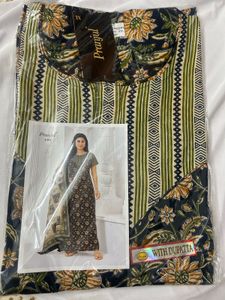 Pranjul Cotton Nightgown with Dupatta - XL