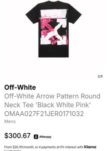 Off-White Arrow Pattern Round Neck Tee &#39;Black Whit