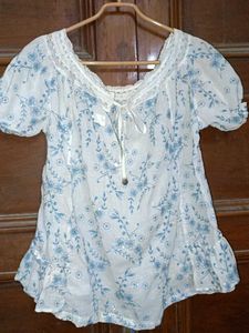 White Cotton Embroidered Top With Sequence