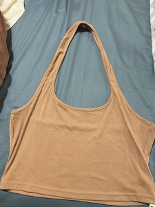 Nude Halter Top Ribbed