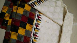 Off White Unique Patterned Saree