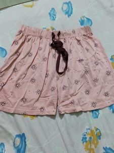 Cute Pink Atom Print Lounge Shorts