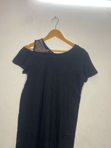 Black Graphic Mini Dress