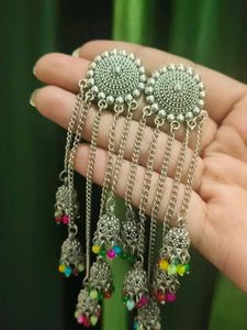 Desi Silver Jhumkas